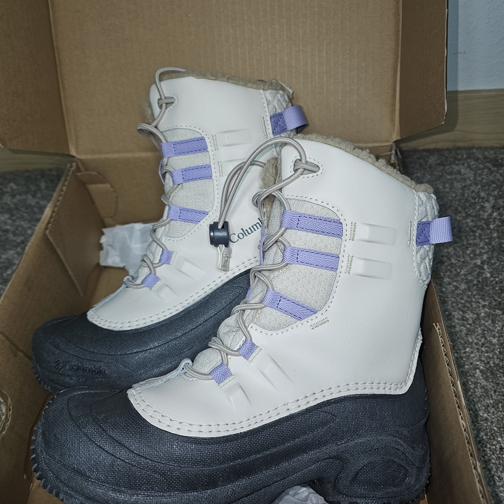 Columbia White and Purple Winter Boots